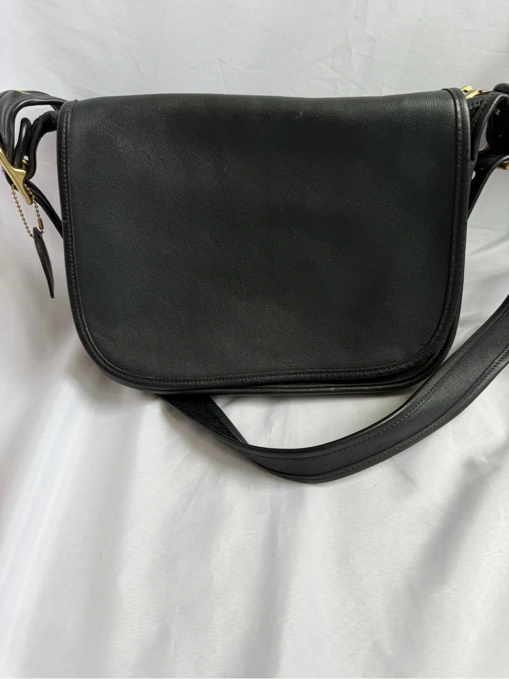 Vintage Coach Legacy Patricia 9951 Black Leather Saddle Crossbody Bag USA Era - Picture 9 of 16